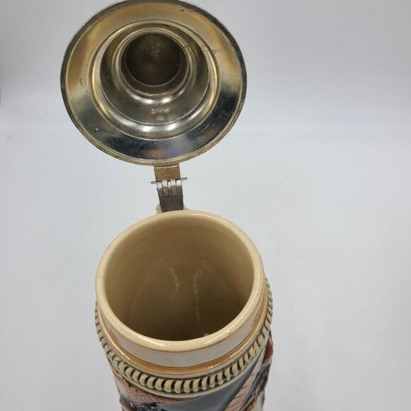 Vtg King Werk Beer Stein Mug Hand Painted Drink Beer Go to Heaven German Lot 2 - Picture 6 of 11